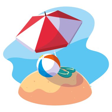 Yaz ve tatil simgesi set tasarım