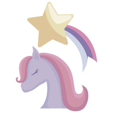 çekim yıldızı ile sevimli Unicorn hayvan Başkanı