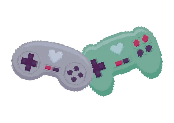 Controles de videojuegos icono pixelado — Vector de stock