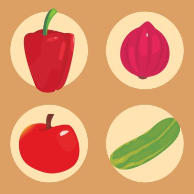 biber soğan elma salatalık set