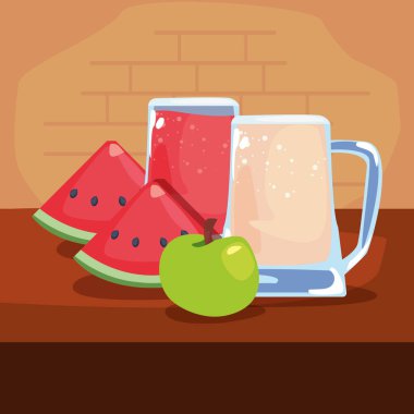 taze meyve suyu ile sürahi