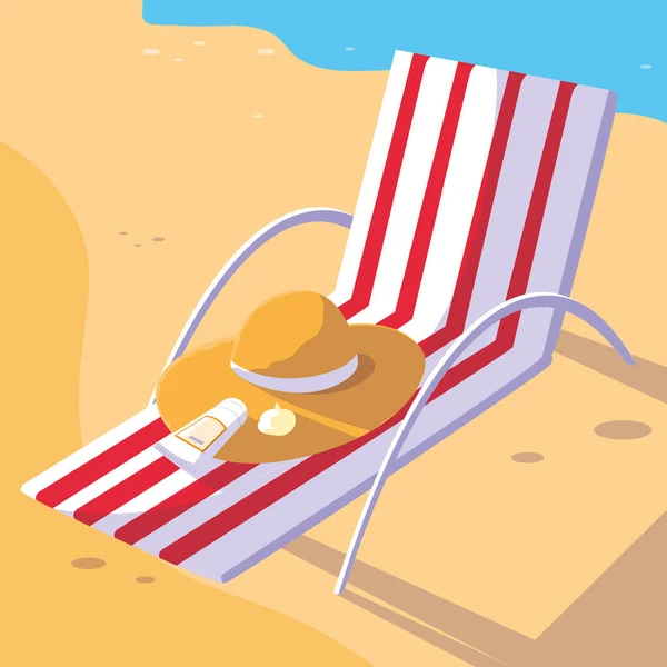 Conception de chaise d'été et de vacances — Image vectorielle