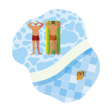 Mayolu ve şilteli genç adamlar.