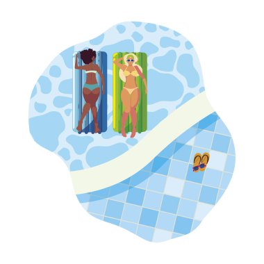 su içinde float yatak ile güzel ırklararası kızlar