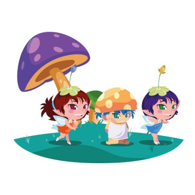 bahçede fungu elf ile güzel sihirli periler