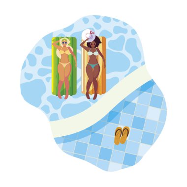 su içinde float yatak ile güzel ırklararası kızlar