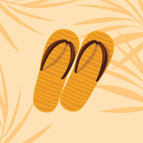 Sommer und orangefarbene Flip Flops — Stockvektor