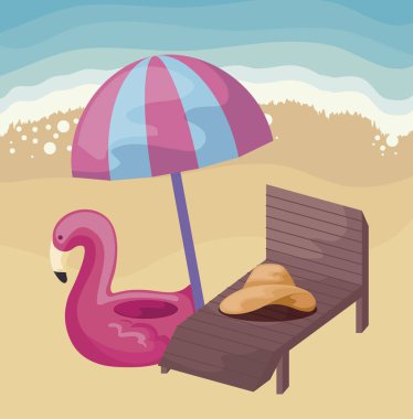 plajda Flaman float ile yaz poster