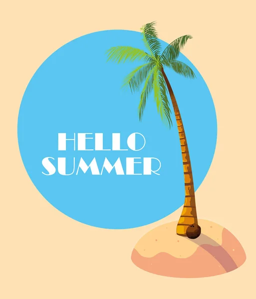 Palmy i Hello Summer Design — Wektor stockowy