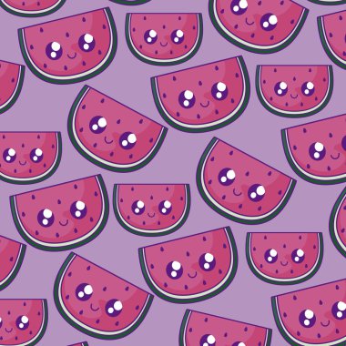 karpuzların desen tropikal Kawaii dilimlenmiş