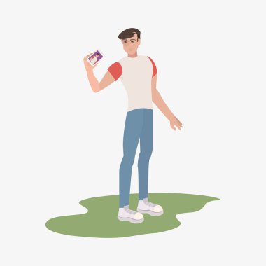 cep telefonu ile adam selfie alma