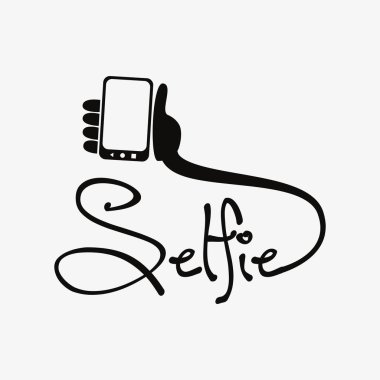 El cep telefonu simge vektör yazıt