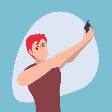 cep telefonu ile adam selfie alma