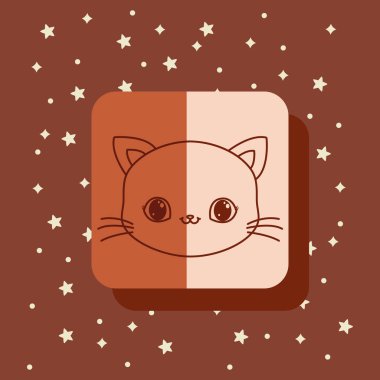 Kawaii hayvanlar kart simge vektör görselleştirme