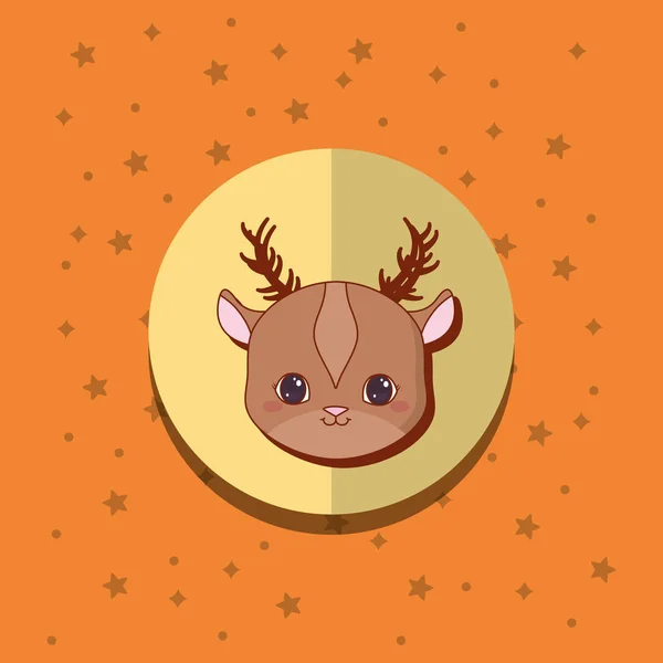 Kawaii zvířata karta ikona Vektor ilustration — Stockový vektor