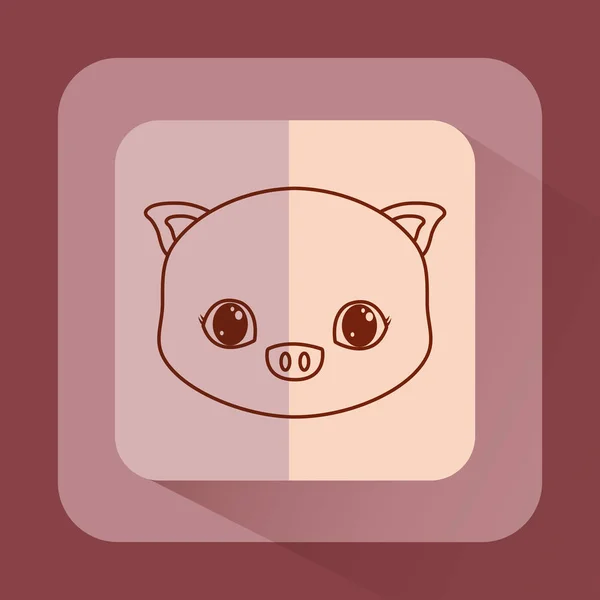 Kawaii zvířata karta ikona Vektor ilustration — Stockový vektor