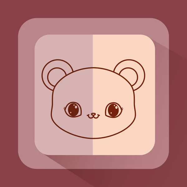 Kawaii animales tarjeta icono vector ilustración — Vector de stock