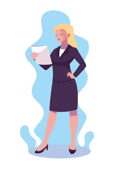 Bizneswoman awatar kreskówka projekt ikona wektor ilustracja — Wektor stockowy