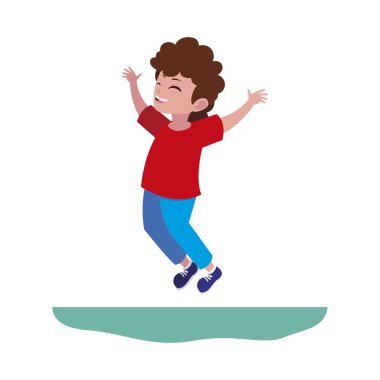 mutlu küçük çocuk karakter oynarken