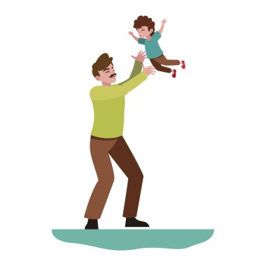 baba oğlu karakterleri ile oynuyor