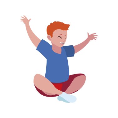 mutlu küçük çocuk karakter oynarken