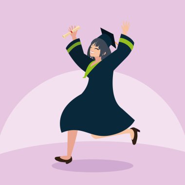 Kutlama tasarımı kız öğrenci mezun