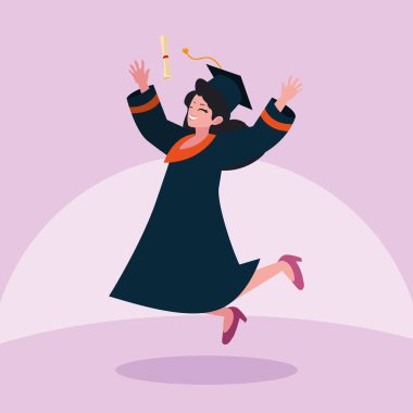 Kutlama tasarımı kız öğrenci mezun