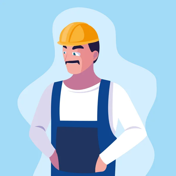 Avatar dibujos animados ingeniero hombre diseño — Vector de stock