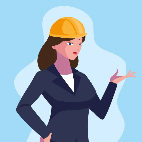 Mujer Avatar diseño de dibujos animados ingeniero — Vector de stock