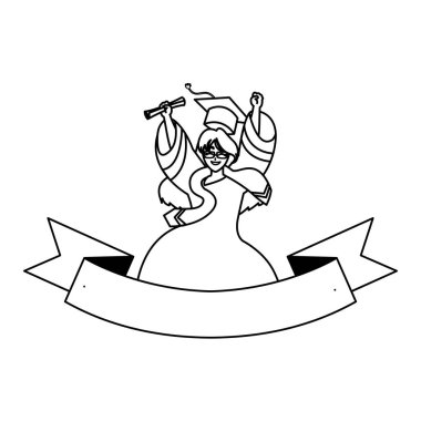 mutlu öğrenci çocuk kurdele ile kutlayan mezun oldu