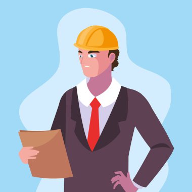 Avatar karikatür mühendisi adam tasarımı