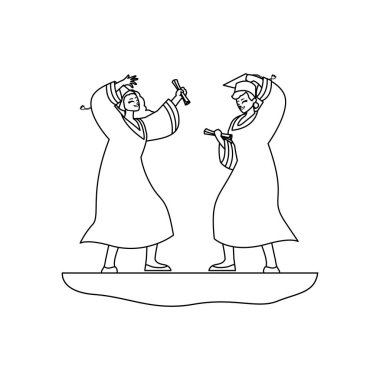 Genç çift kutlamayı bitirdi.