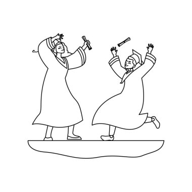 Genç çift kutlamayı bitirdi.