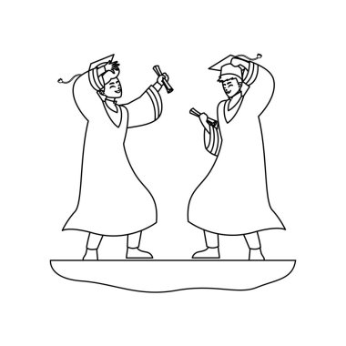 mutlu öğrenciler erkek kutlama mezun oldu