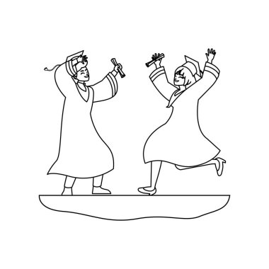 Genç çift kutlamayı bitirdi.