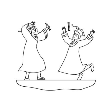 Genç çift kutlamayı bitirdi.