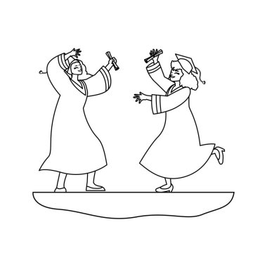 güzel kadın öğrenciler kutlama mezun oldu