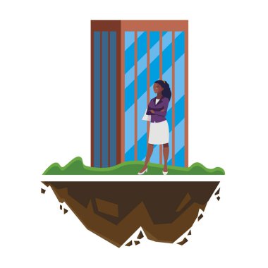 bina karakteri ile afro iş kadını