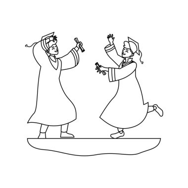 mutlu öğrenciler erkek kutlama mezun oldu