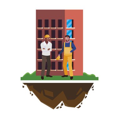 bina ile ırklar arası erkek inşaatçılar yapıcılar