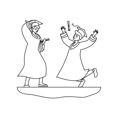 mutlu öğrenciler erkek kutlama mezun oldu