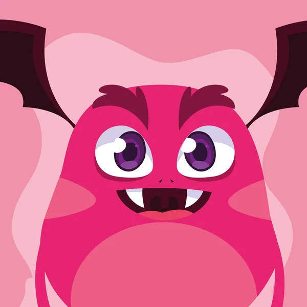 Rosa Monster Cartoon Design Ikone Vektor Illustration — Stockvektor