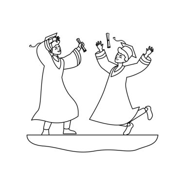 mutlu öğrenciler erkek kutlama mezun oldu