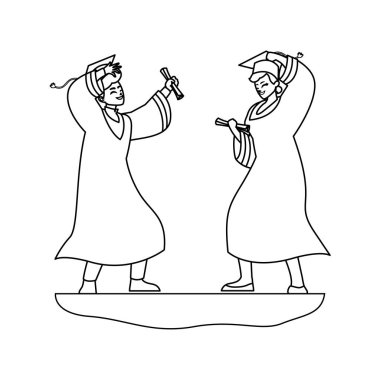 mutlu öğrenciler erkek kutlama mezun oldu