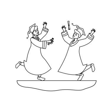 mutlu öğrenciler erkek kutlama mezun oldu