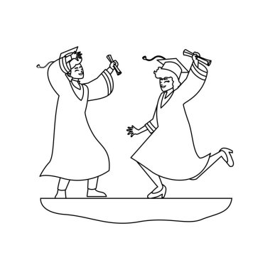 Genç çift kutlamayı bitirdi.