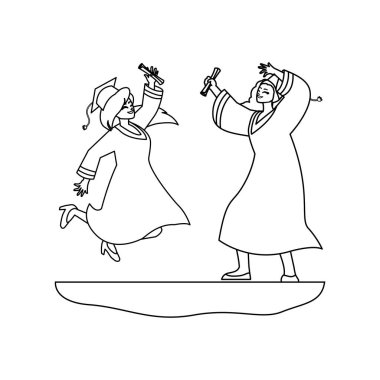 güzel kadın öğrenciler kutlama mezun oldu