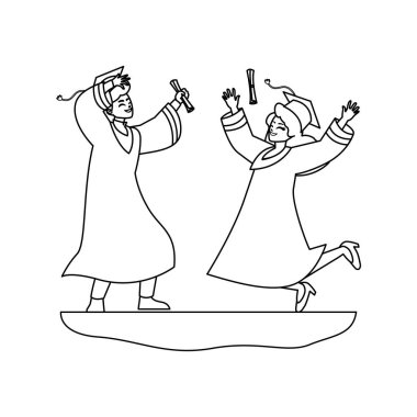 Genç çift kutlamayı bitirdi.