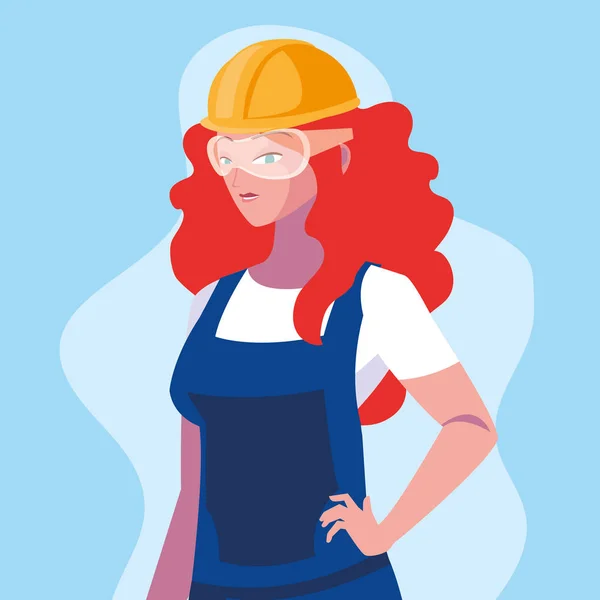 Mujer Avatar diseño de dibujos animados ingeniero — Archivo Imágenes Vectoriales