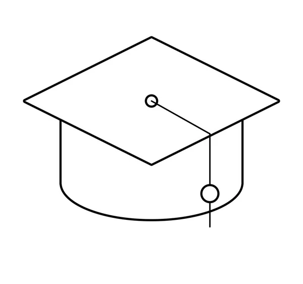 Chapéu de formatura tradicional ícone isolado —  Vetores de Stock